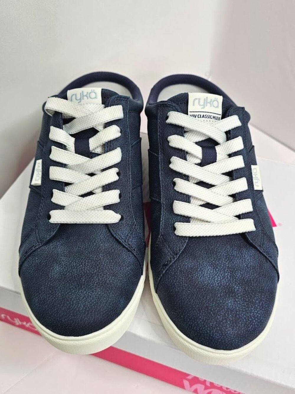 NEW RYKA Fixed Lace Sneaker Mules VIV Classic Mule Women's size 10W ACADEMY BLUE - Picture 3 of 8